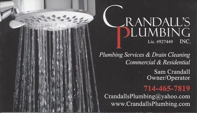 Emergency plumber in Huntington Beach Crandall's Plumbing Inc.